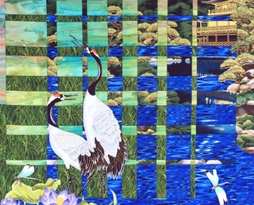 Whistler Award: Janice Jones, Water Garden, textile art, 30 x 29 in.