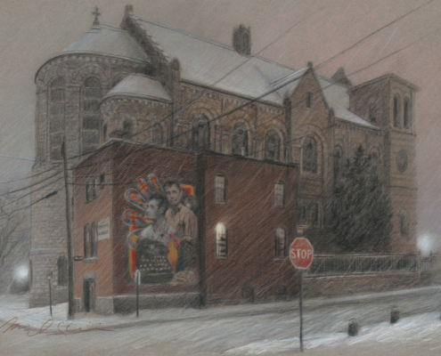 Michael S. Vieira, Kerouac (My City), colored pencil & graphite on paper